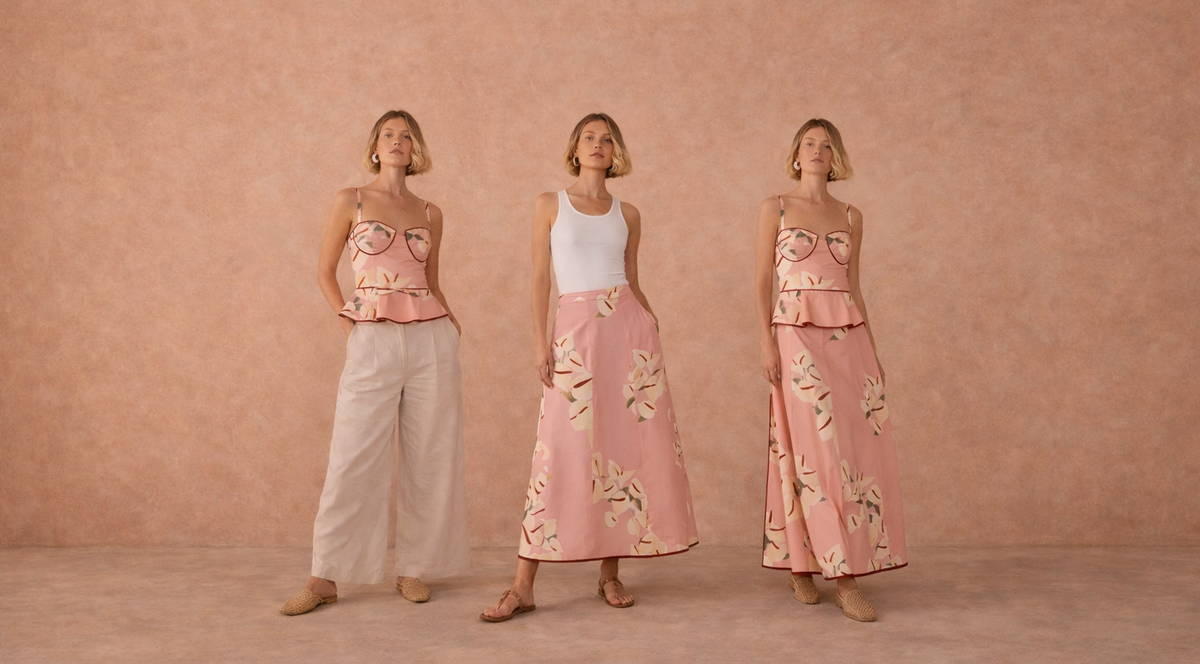 One Set, Three Wedding Weekend Looks: Styling the Antúrio Print