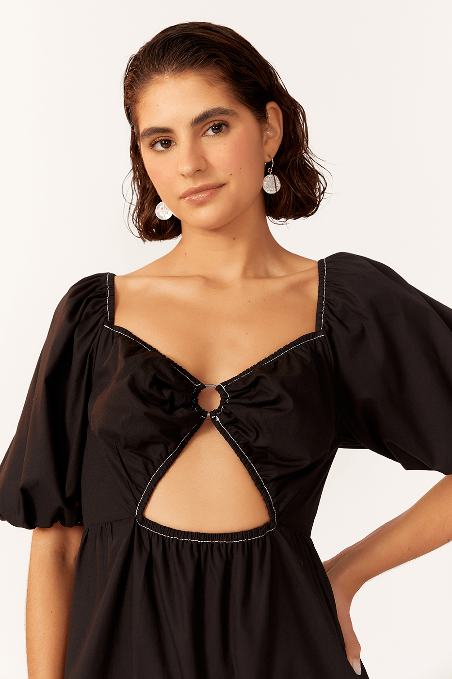 Vestido Midi Franzido Cintura_4