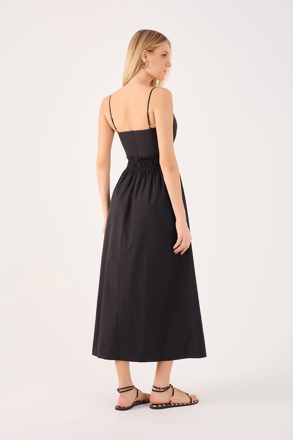Cotton Cropped Ruched-Bust Dress_5