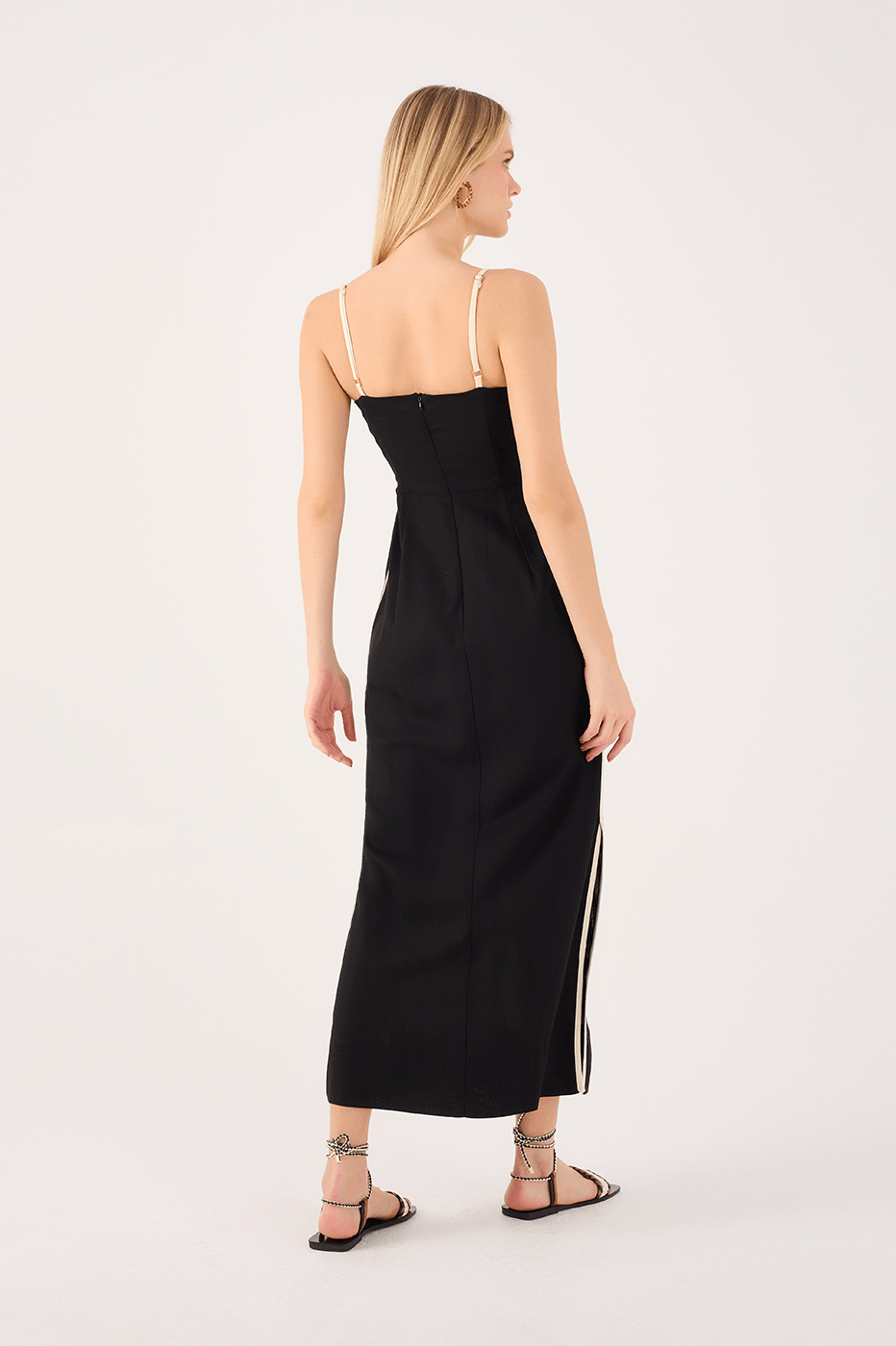Linen Cropped Piping Dress_5