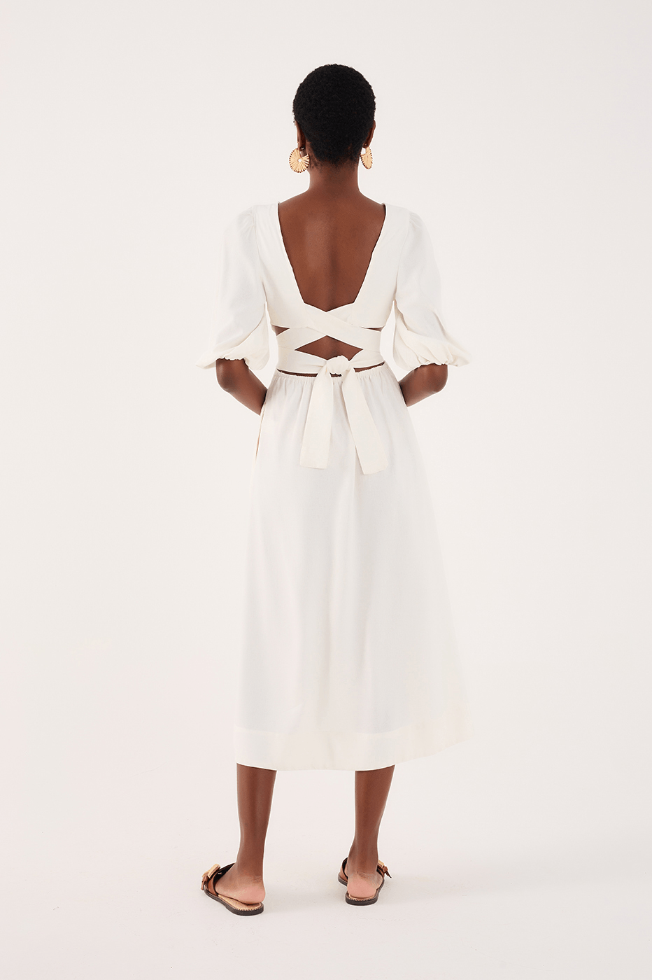Linen Midi Cutout Tie Dress_5