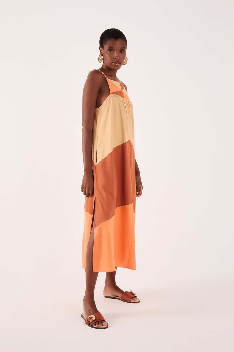 Linen Midi Cutout Dress
