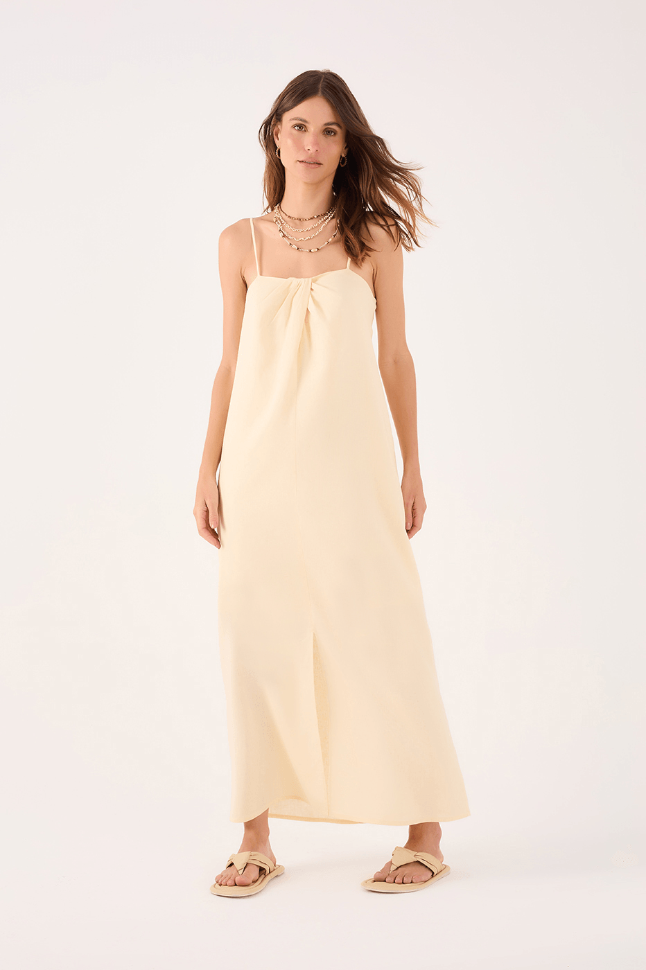Cropped Twist-Neckline Dress