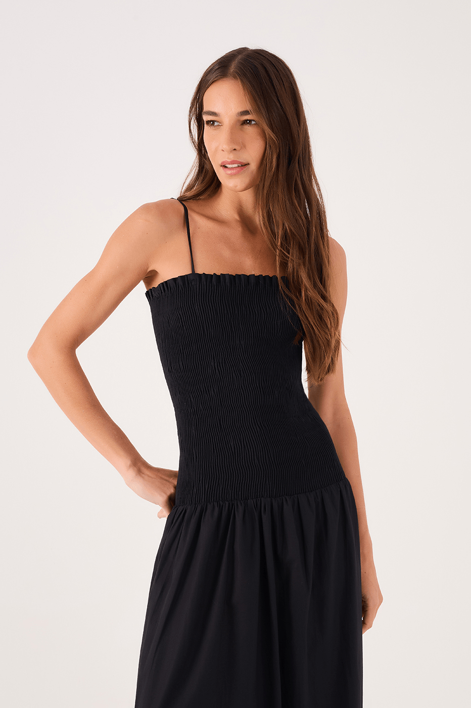 Cotton Cropped Smocked Dress_2