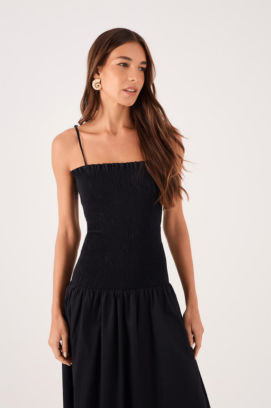 Cotton Cropped Smocked Dress_3