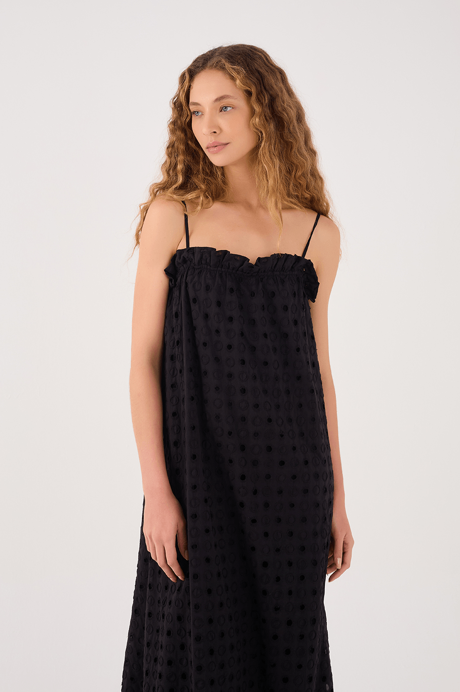 Black Sleeveless Cotton Midi Dress_4