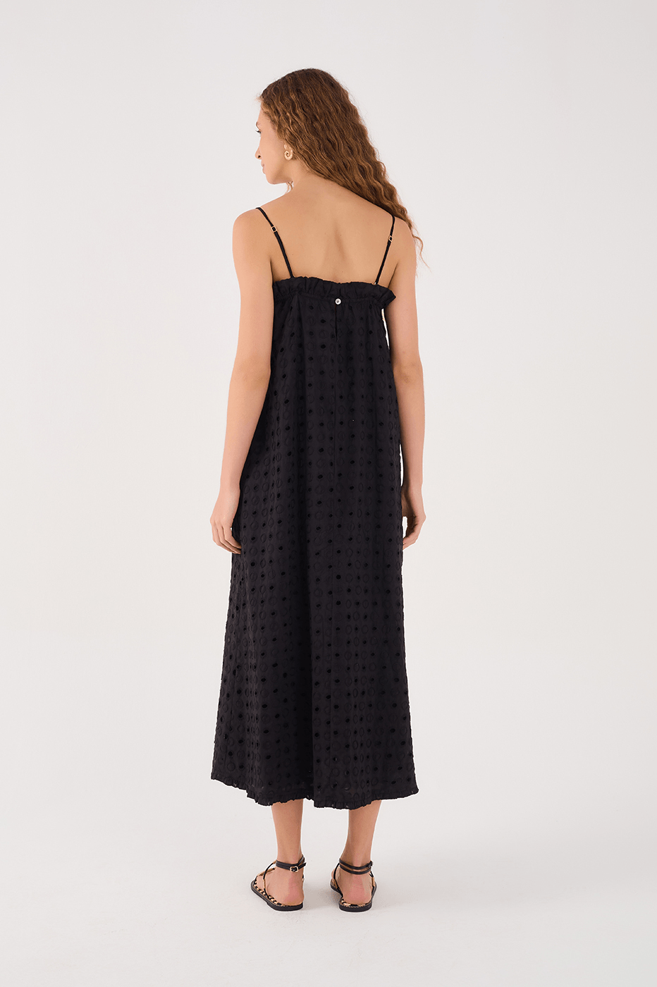 Black Sleeveless Cotton Midi Dress_6