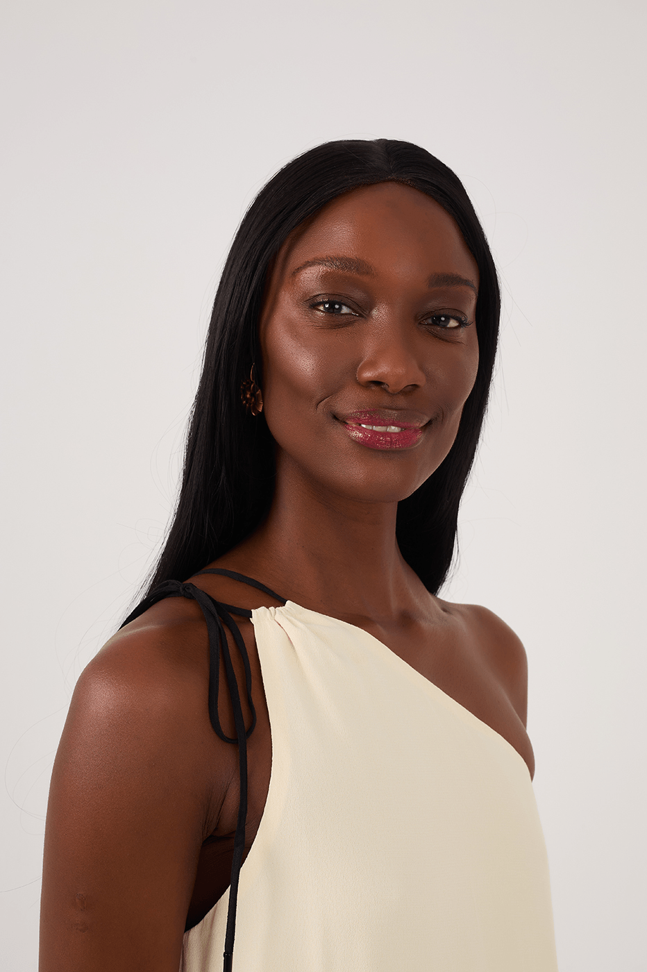 Beige and Black Crepe Maxi Dress with Cutouts_6