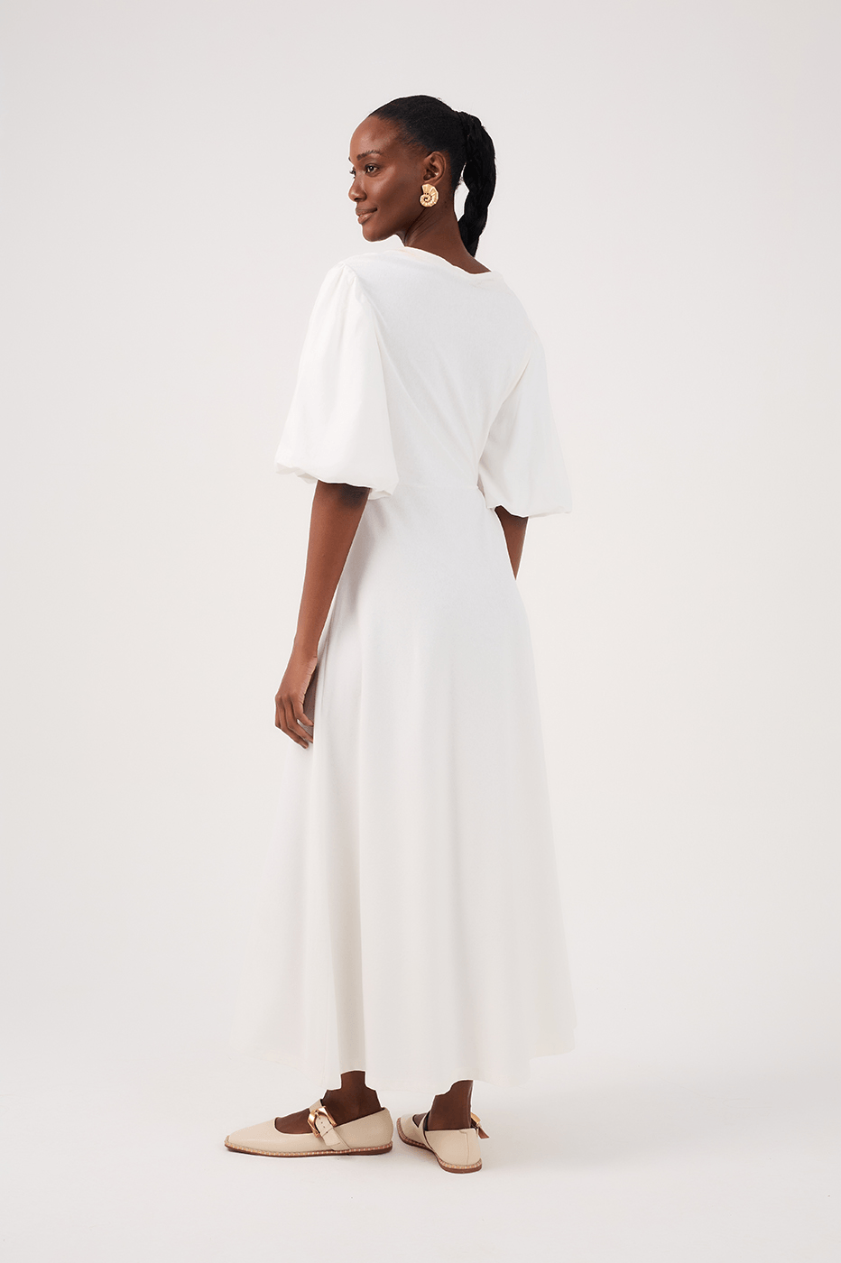 Puff Slv Midi Dress_6