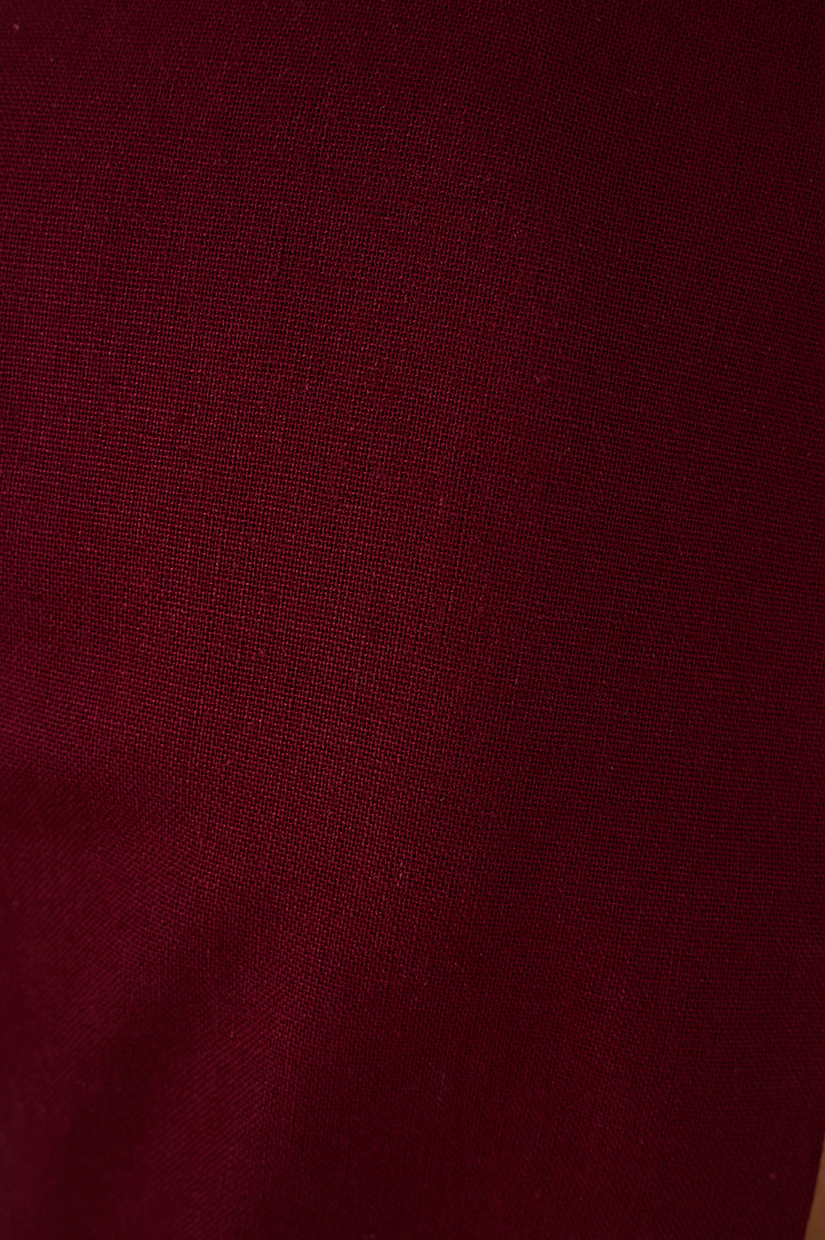 Wine Bossa Embroidered Flowers Puff Sleeve Linen Maxi Dress_8