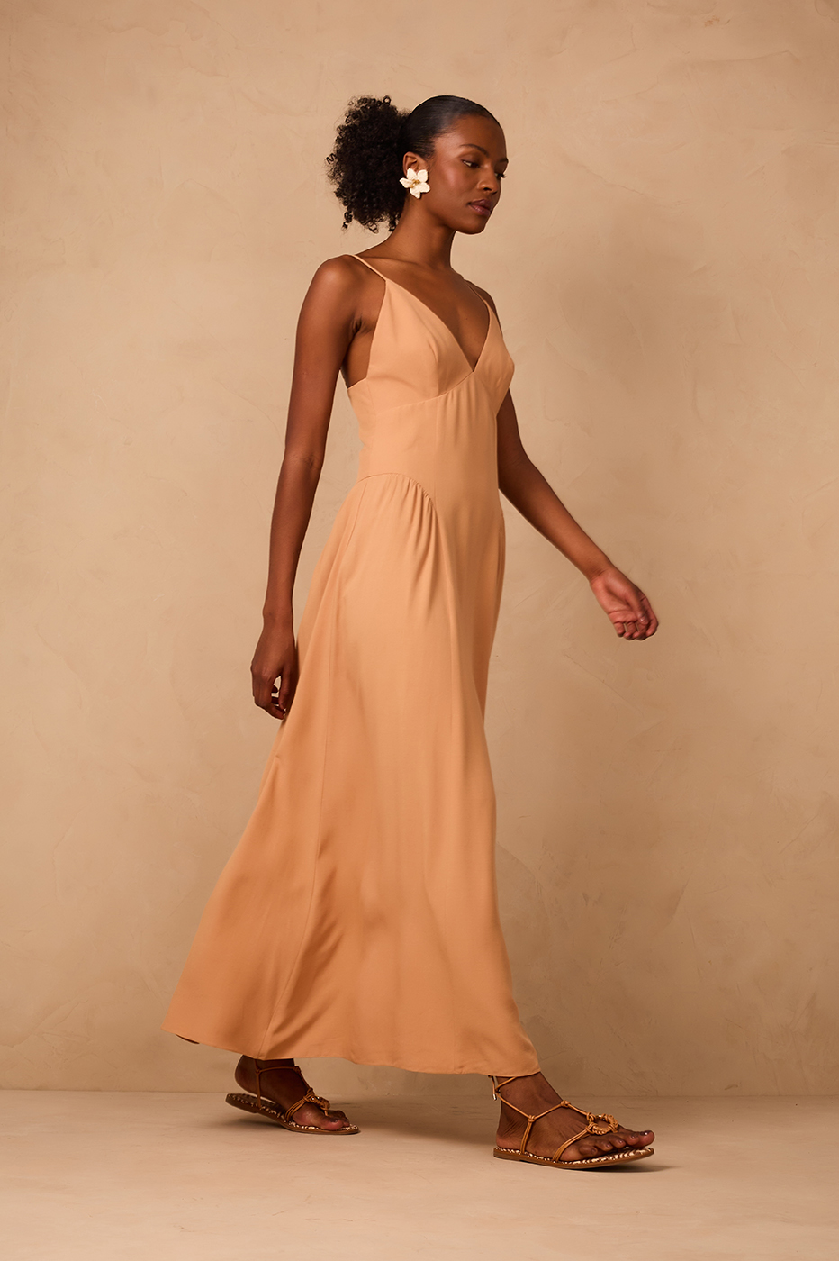 V Neck Sleeveless Maxi Dress_1