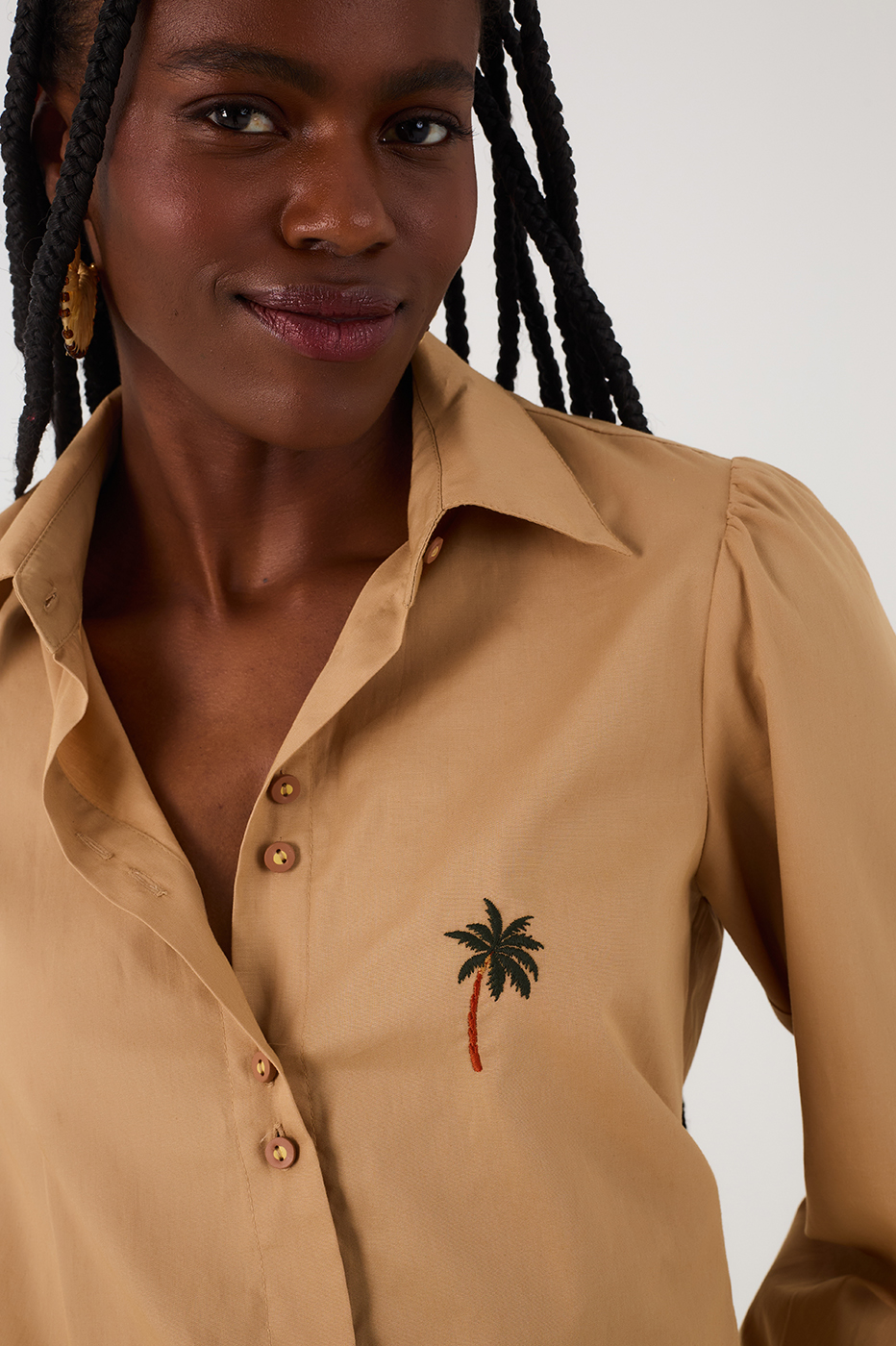 Embroidered Balloon Shirt Dress_5