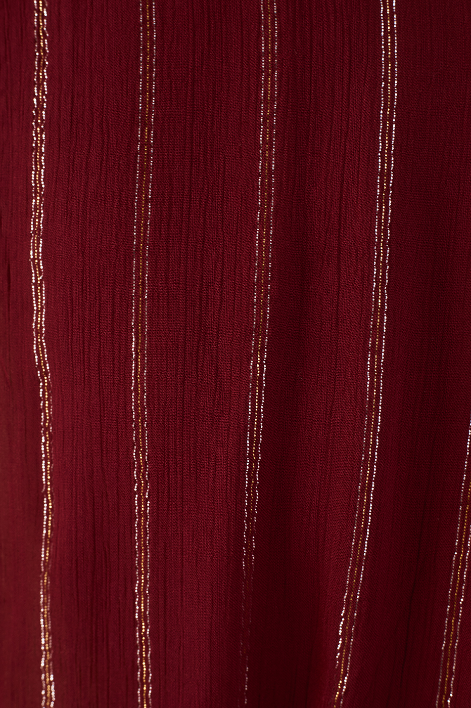 Wine Bossa High Neck Puff Sleeve Front Ties Mini Dress_8