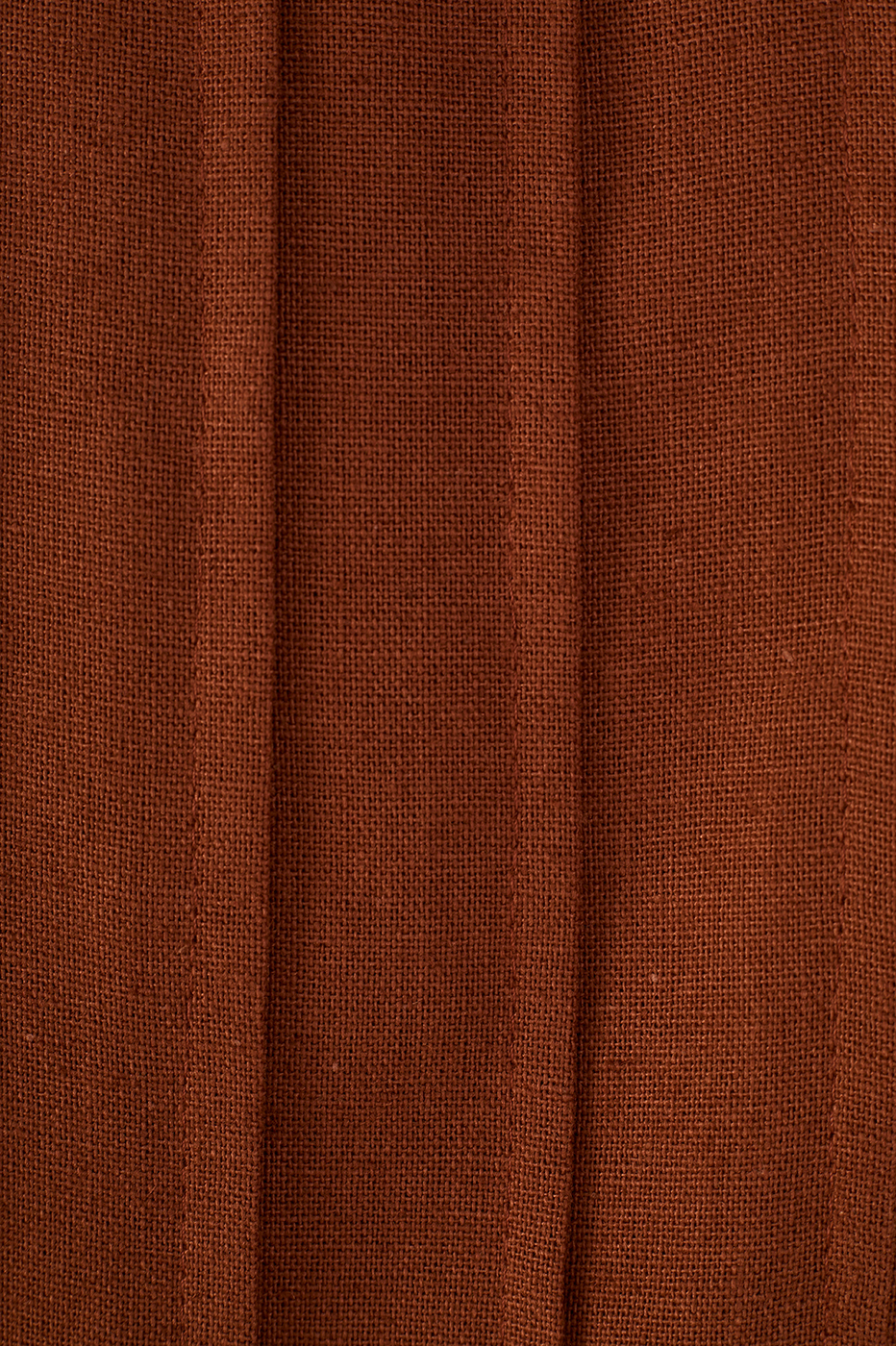 Brown Mate Pleats Front Ties Sleeveless Linen Mini Dress_6