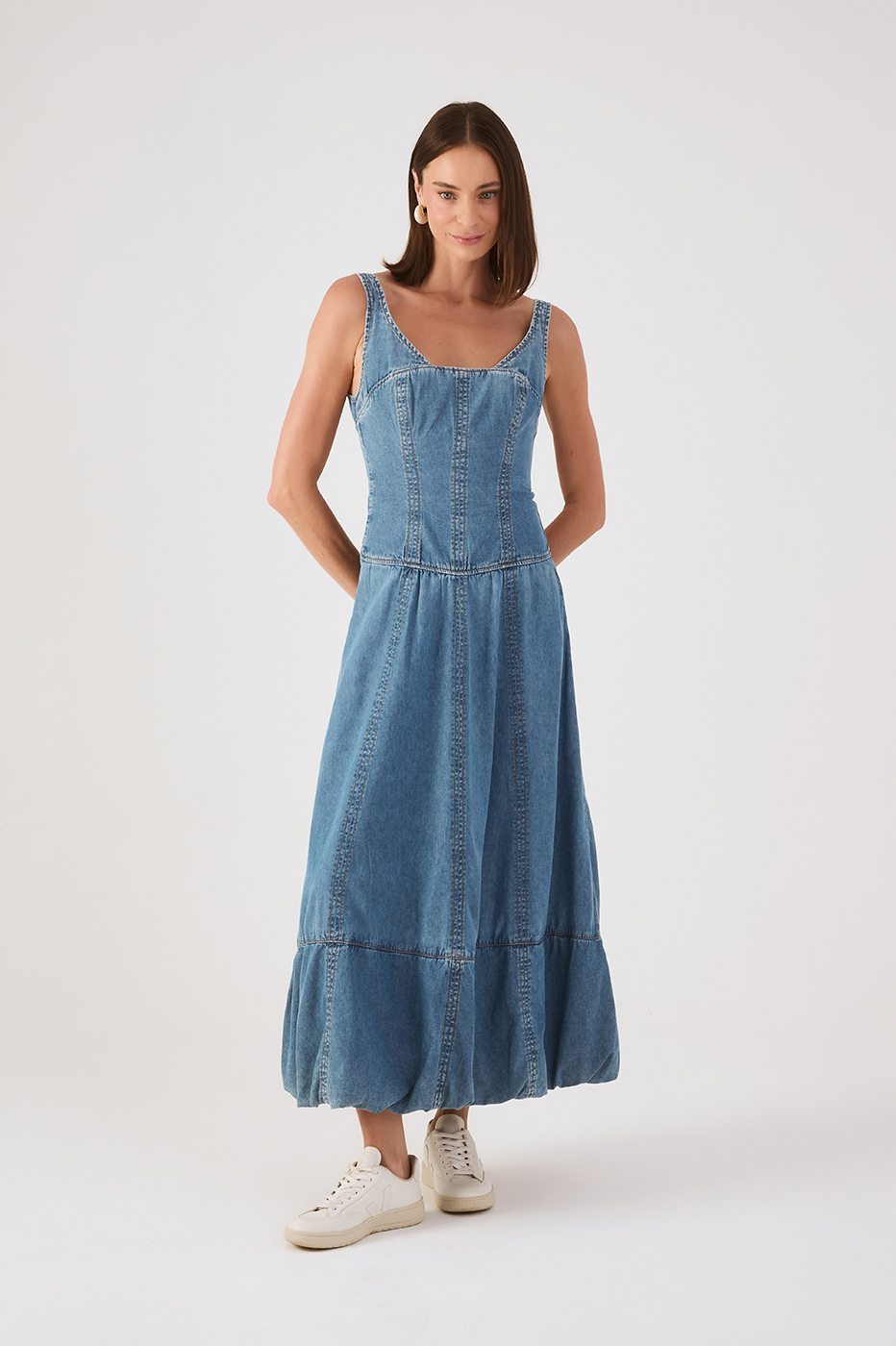 Denim Balloon Maxi Dress_2