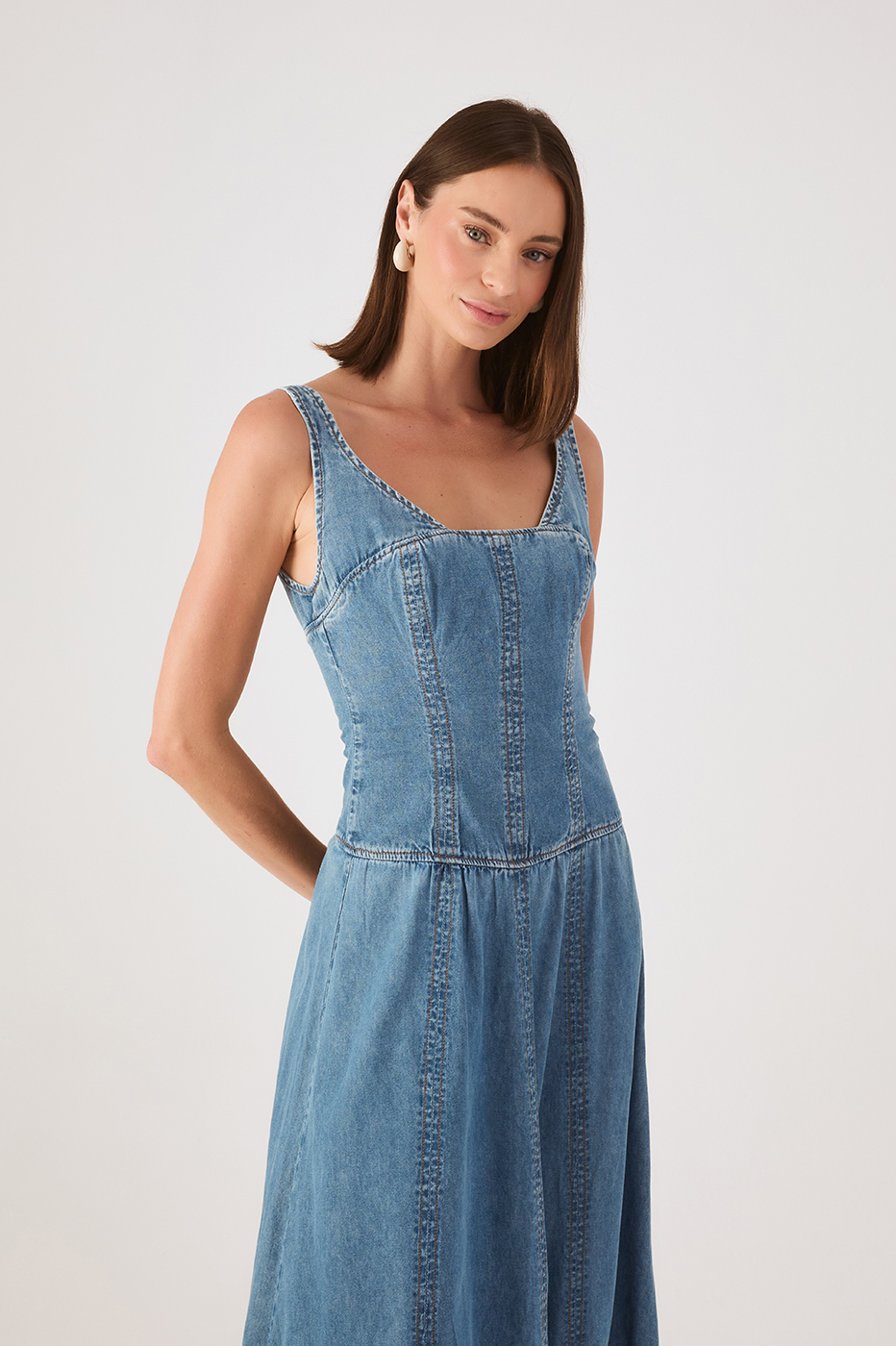 Denim Balloon Maxi Dress_3