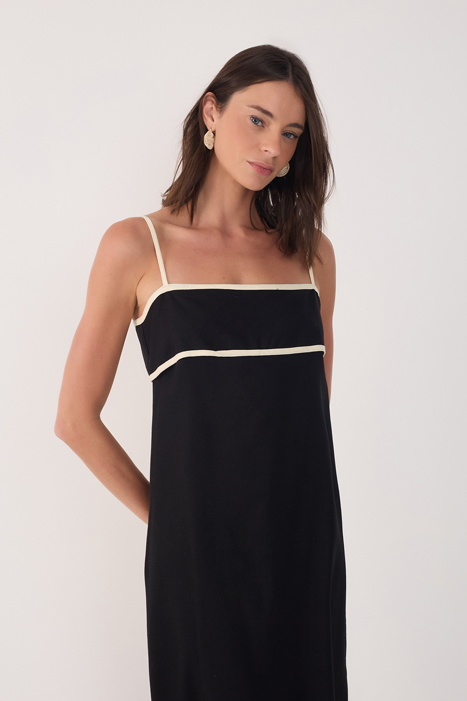 Cropped Linen Bias Cut Dress_3