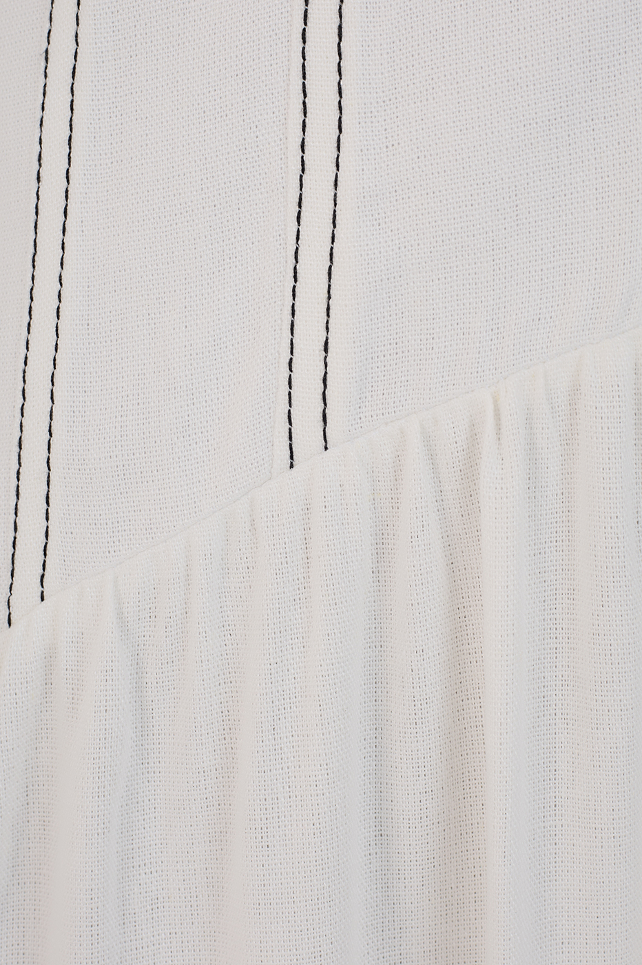 Off-White V Neck Buttoned Maxi Dress_7