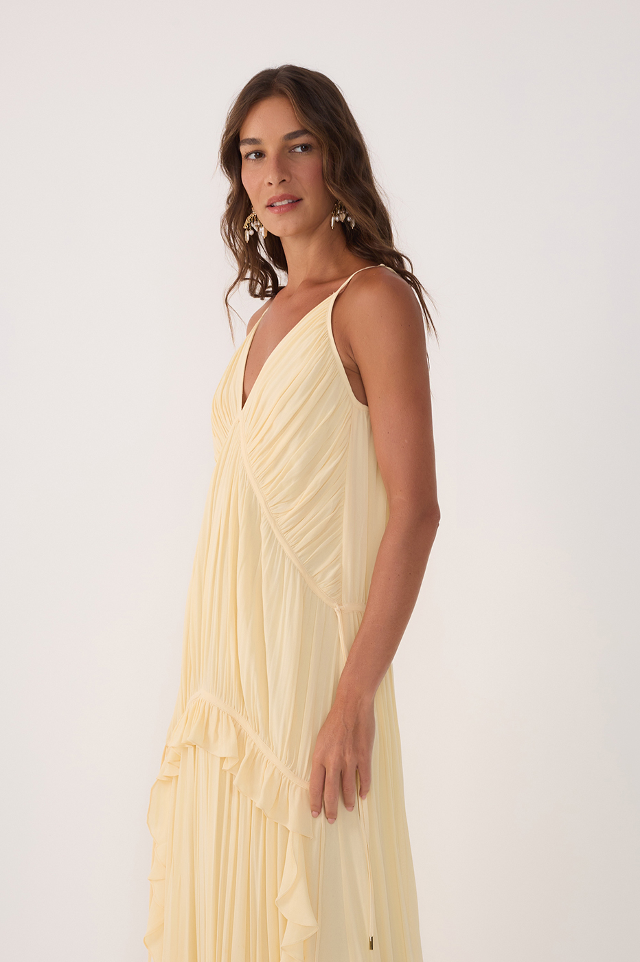 Vestido Longo Crepe Drapeado_3
