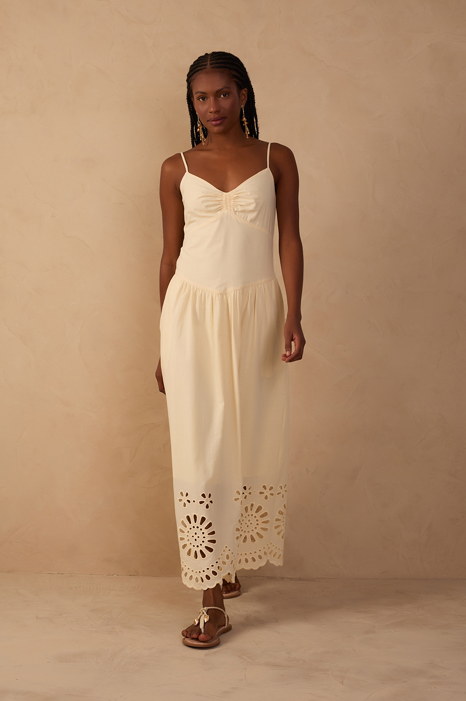 Cotton Embroidered Midi Dress_1