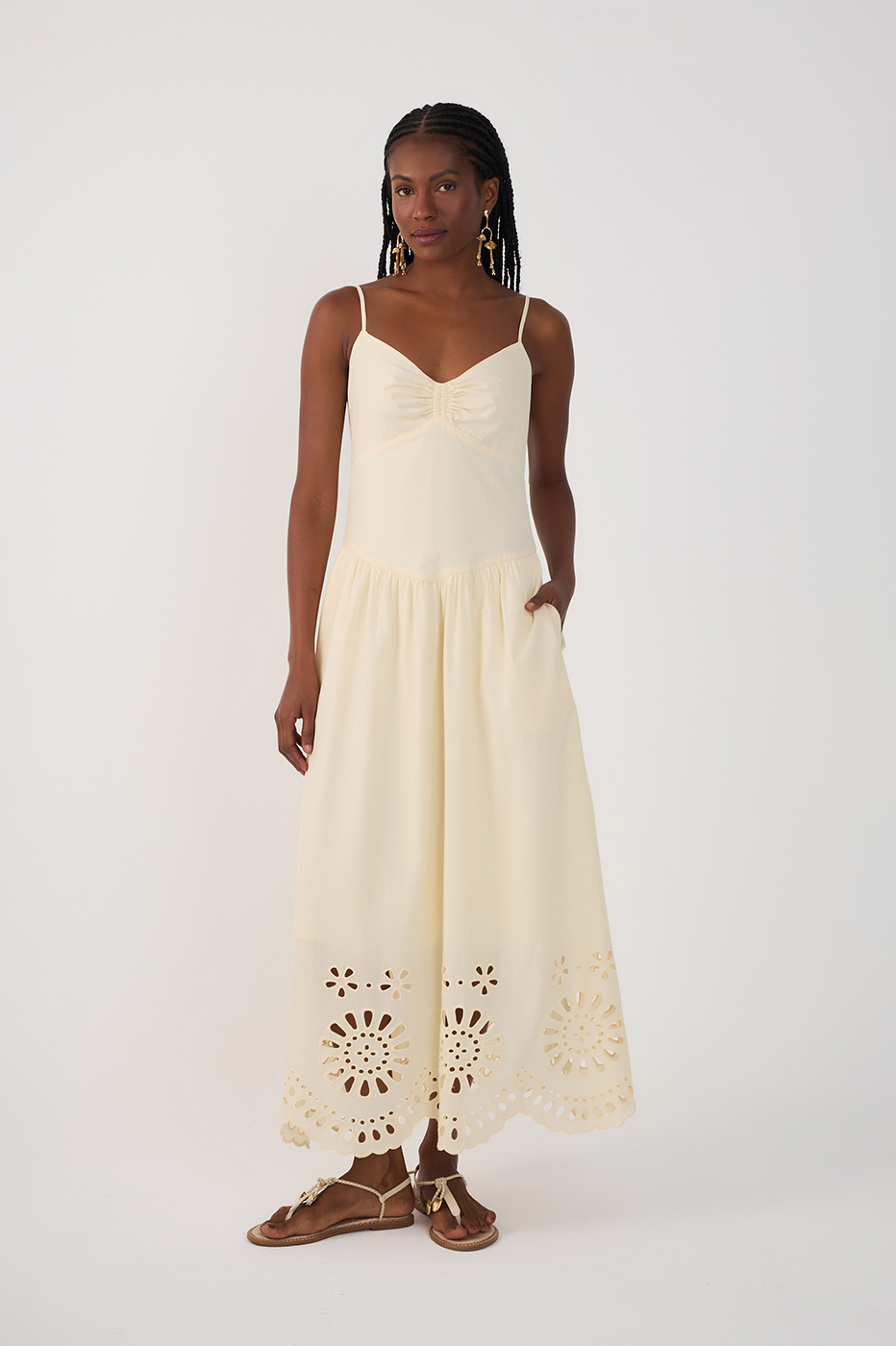Cotton Embroidered Midi Dress_2