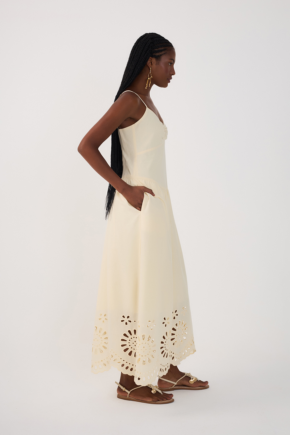 Cotton Embroidered Midi Dress_3
