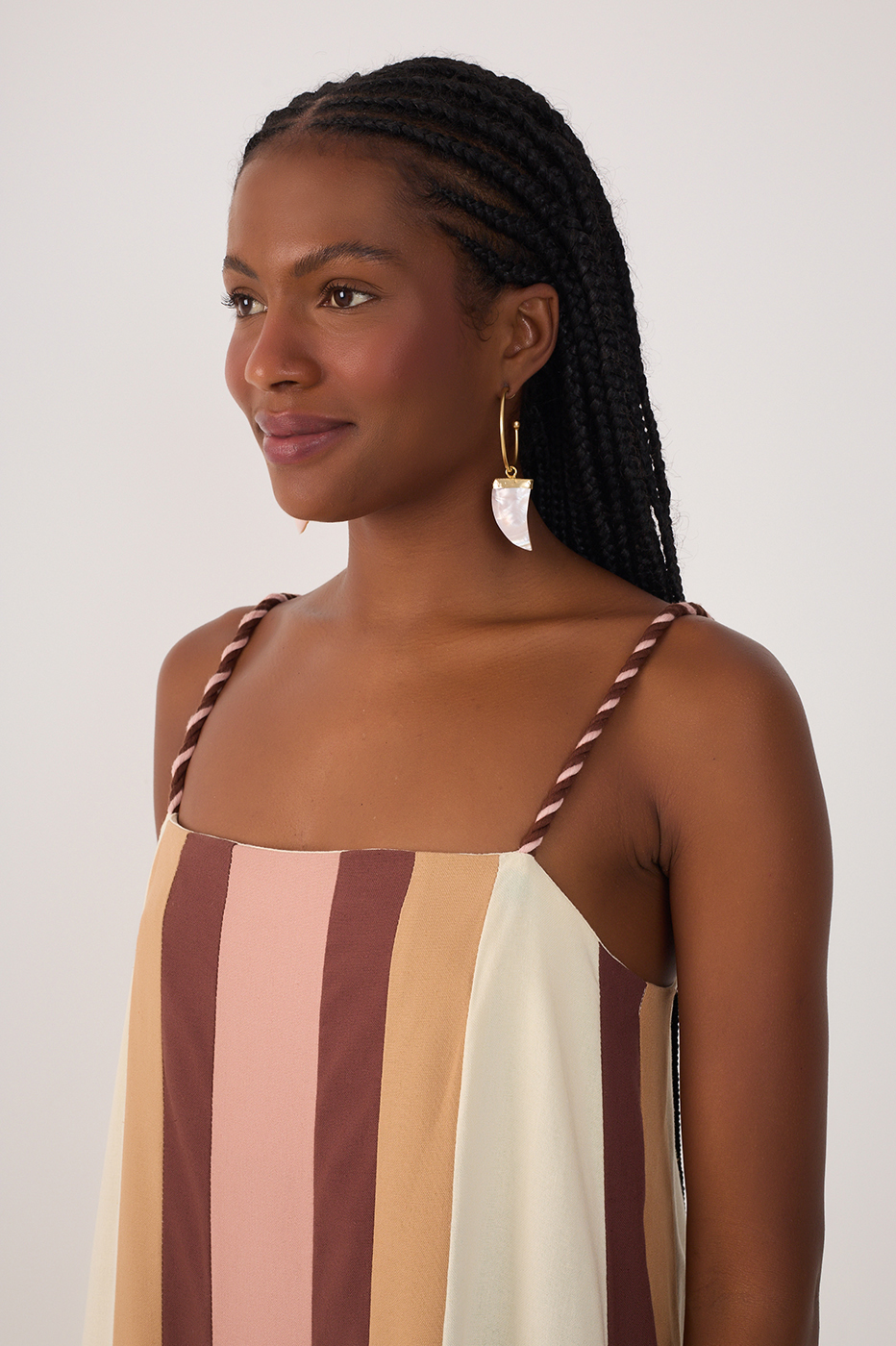 Multicolor Square Neck Kimono Midi Dress_4