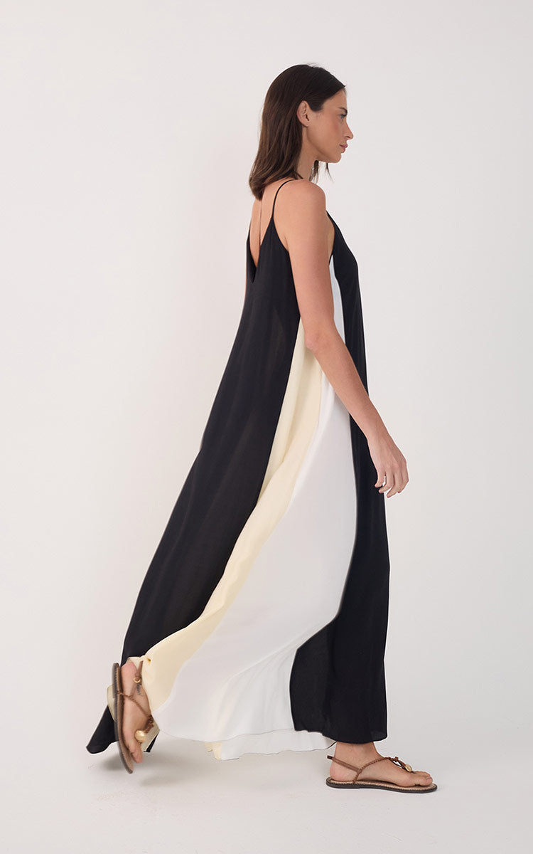 Cropped Crepe Color Cut Out Dress_3