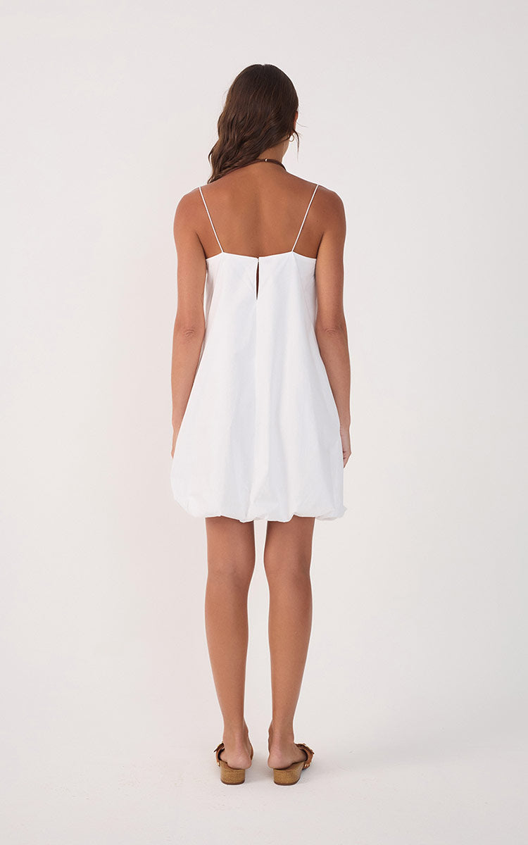 White Cotton Balloon Mini Dress_6