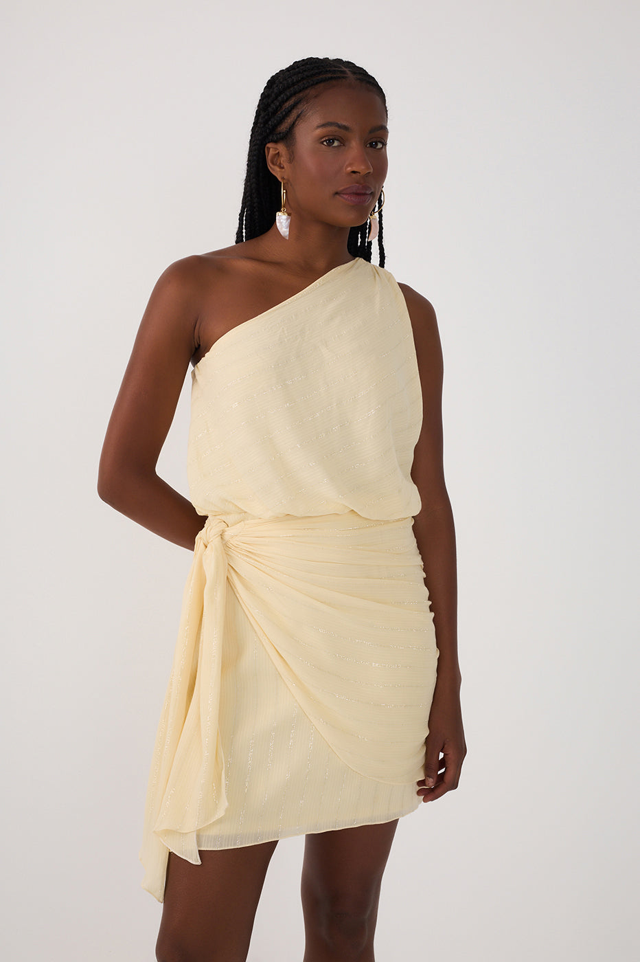 Short Lurex One Shoulder Dress_3