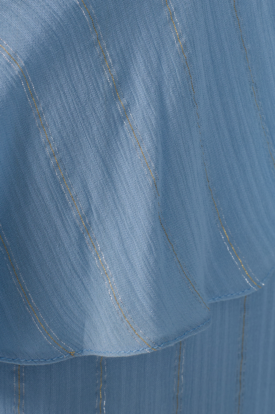 Blue Lurex Sleeveless Ruffled Midi Dress_6