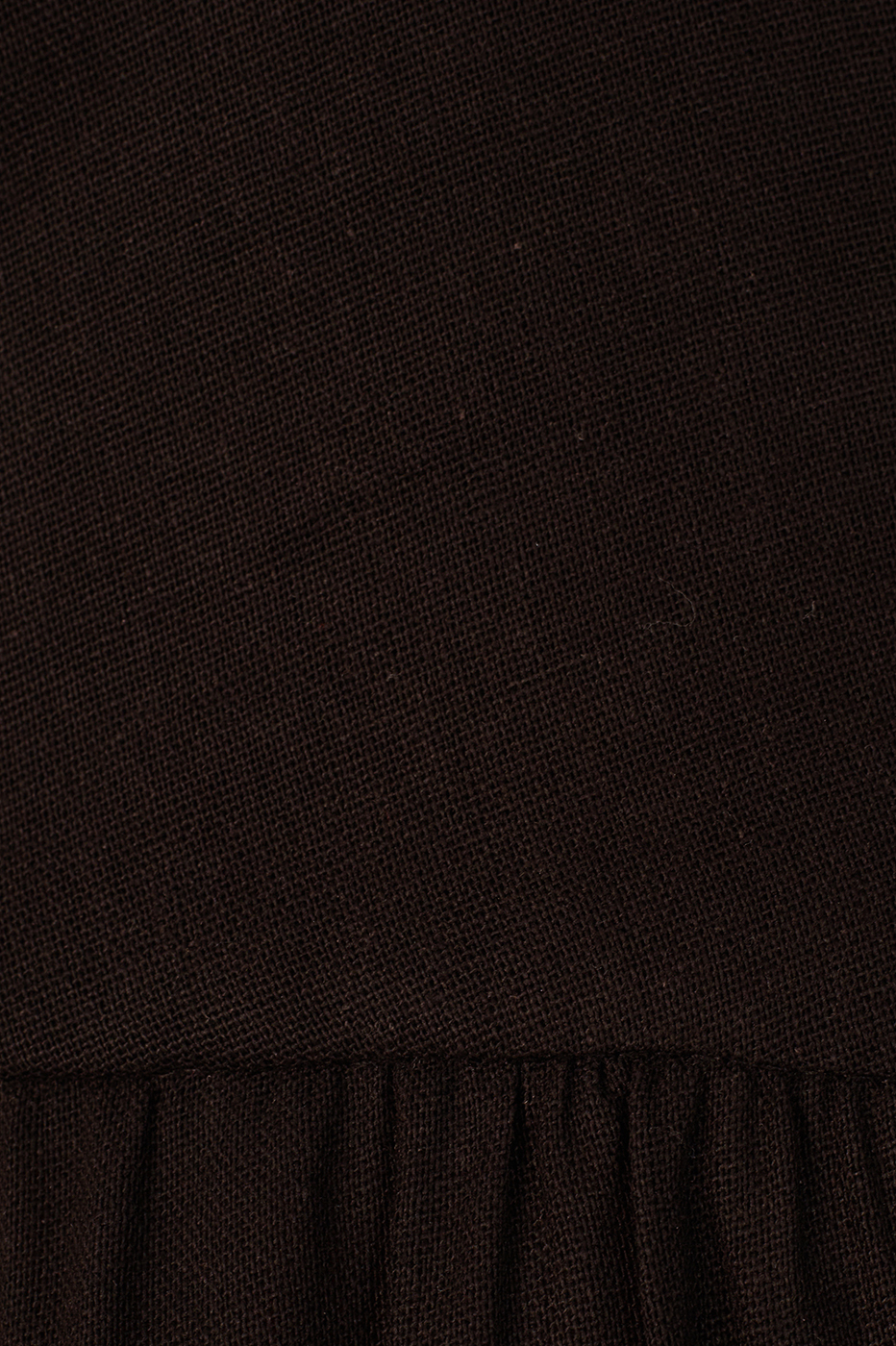 Black Linen Cropped Large Yoke Dress_7