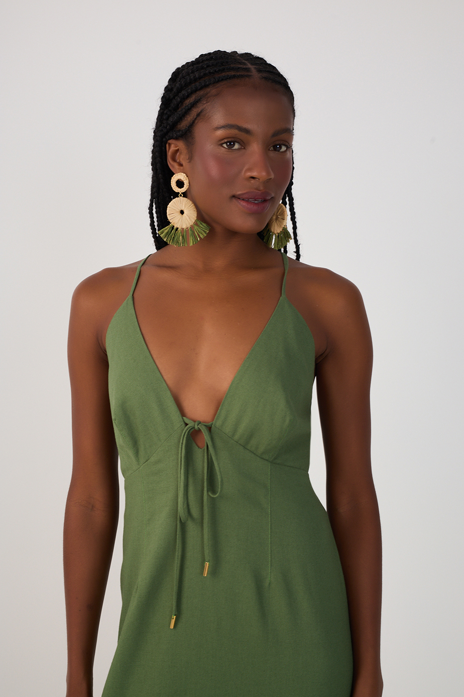 Vestido Cropped Linho Amarração_4