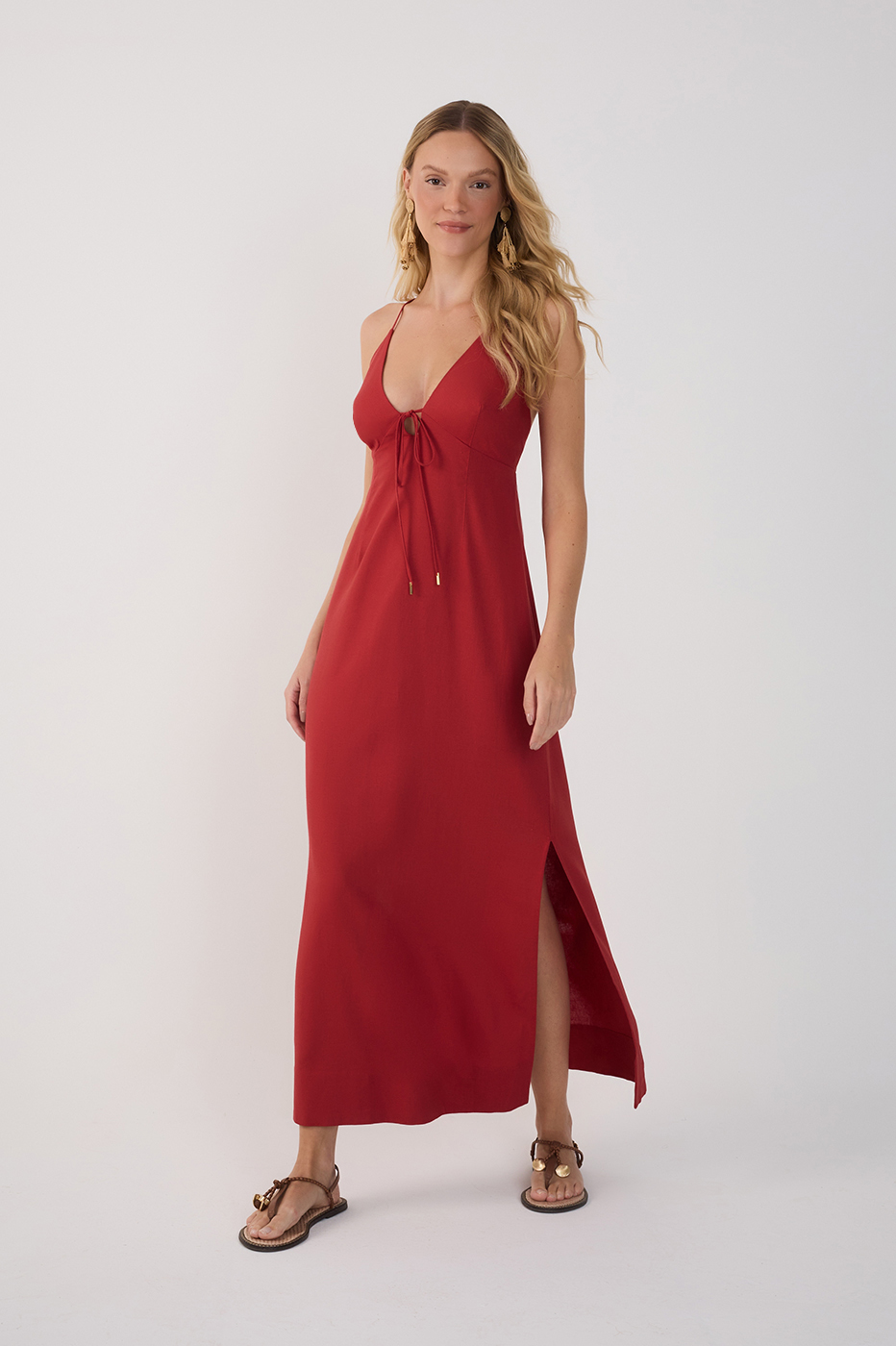 Vestido Cropped Linho Amarração_2