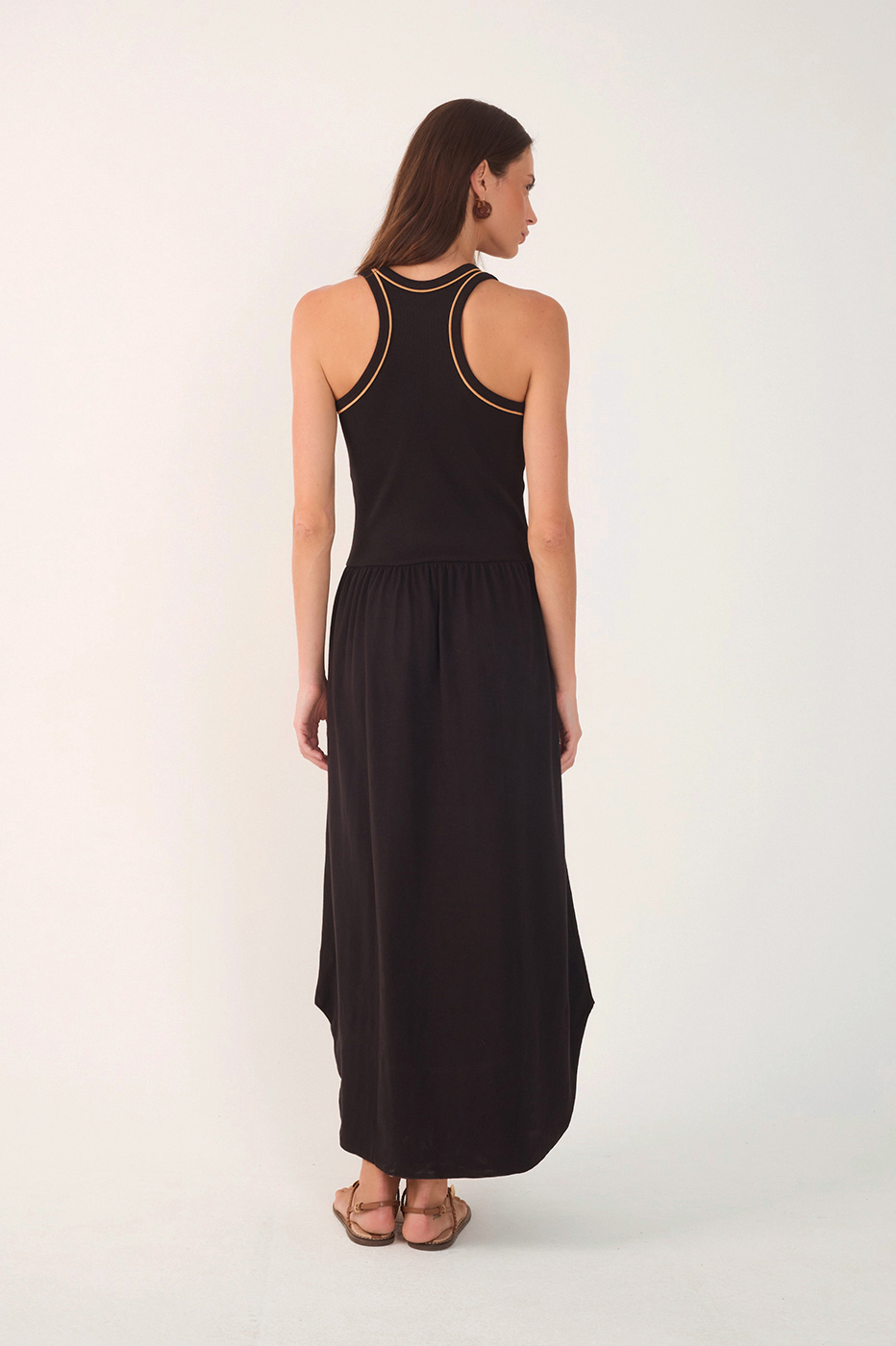 Black Embroidered Coqueiros Maxi Dress_6