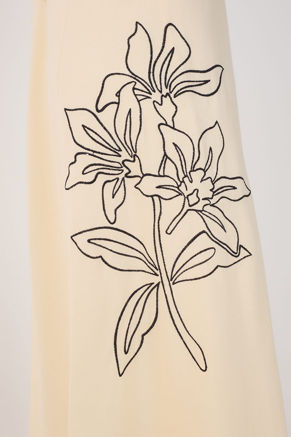 CROPPED LINEN FLORAL EMBROIDERED DRESS_5