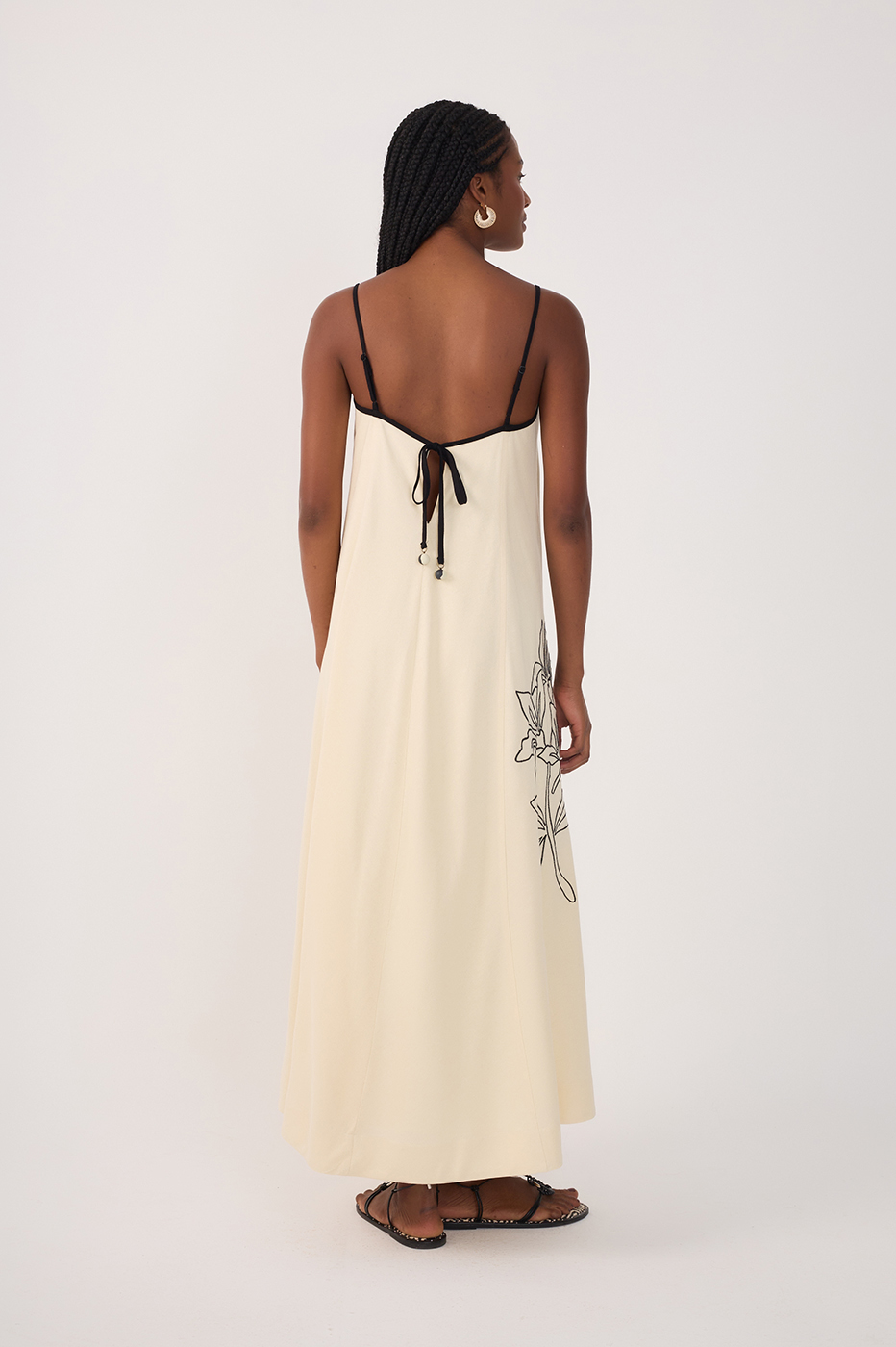 CROPPED LINEN FLORAL EMBROIDERED DRESS_7