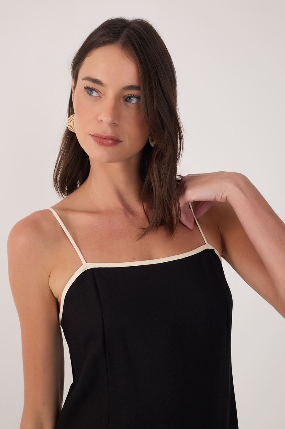 CROPPED LINEN FLORAL EMBROIDERED DRESS_4