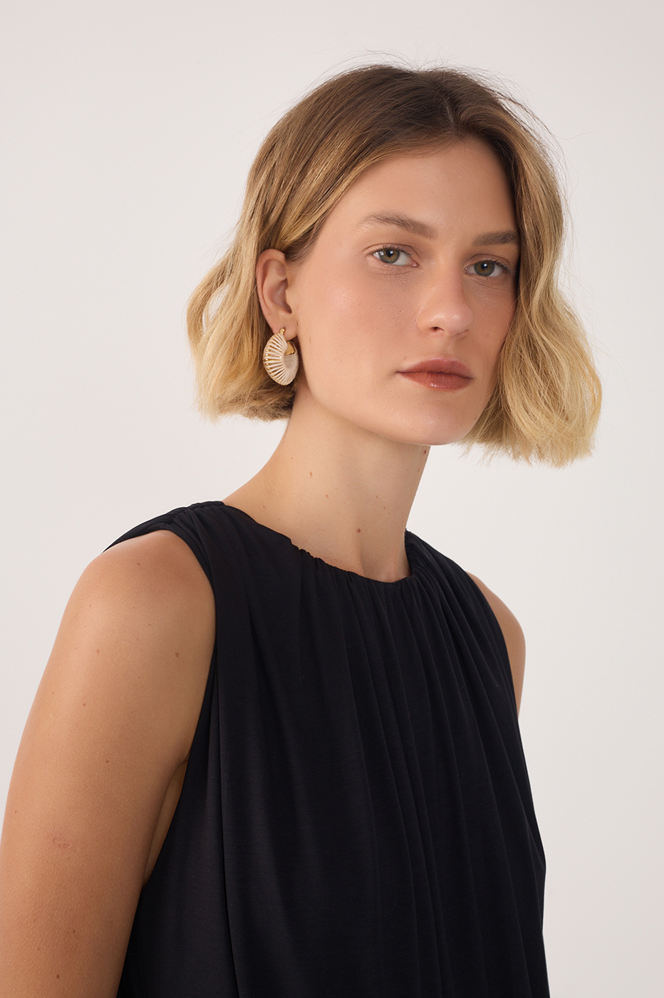 Basic Balloon Tie Belt Dress_4