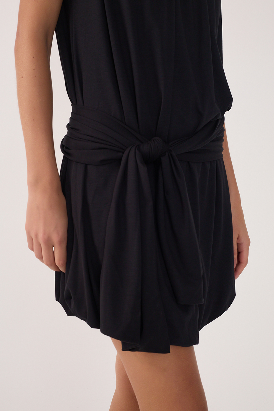 Basic Balloon Tie Belt Dress_5