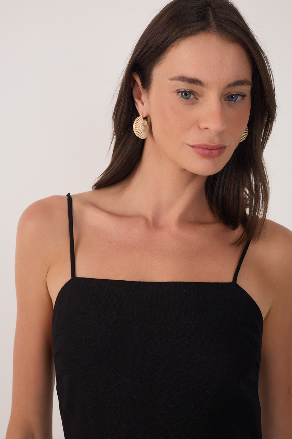 Black Sleeveless Linen Mini Dress_4