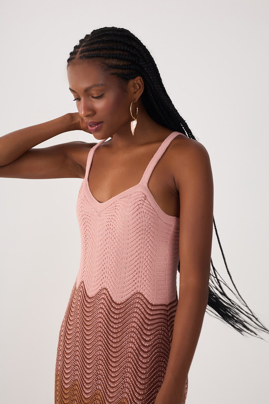 Multicolor Sleeveless Tricot Maxi Dress_5