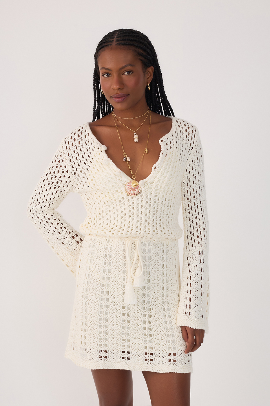 Off-White Long Sleeve Tricot Mini Dress_3