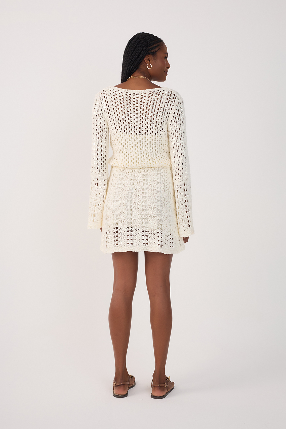 Off-White Long Sleeve Tricot Mini Dress_5