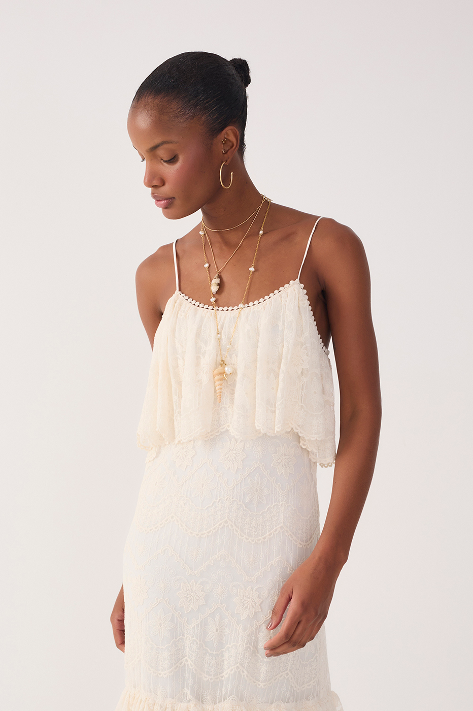 Off-White Ruffled Lace Maxi Dress_4