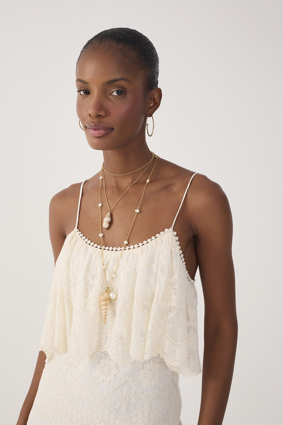 Off-White Ruffled Lace Maxi Dress_5