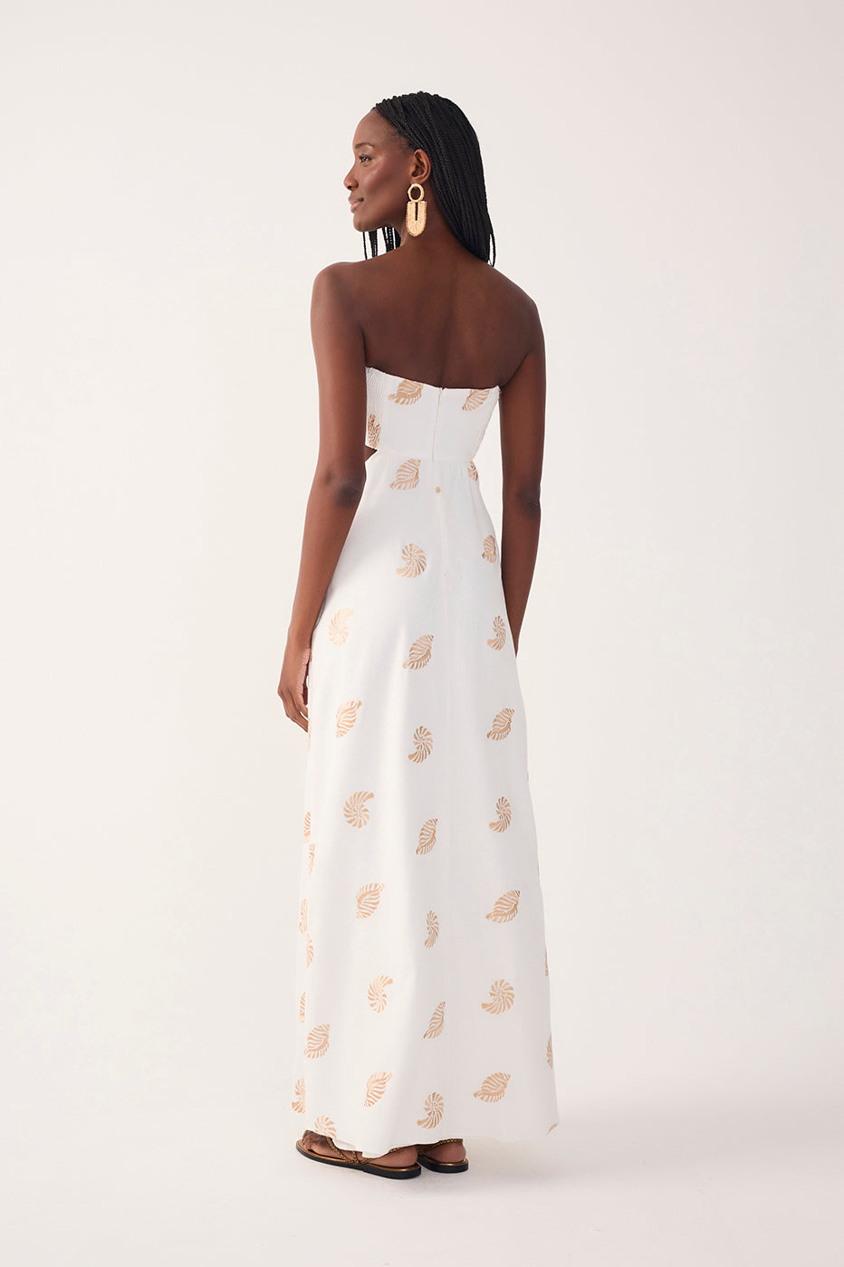 Off-White Shell Embroidered Maxi Dress_6
