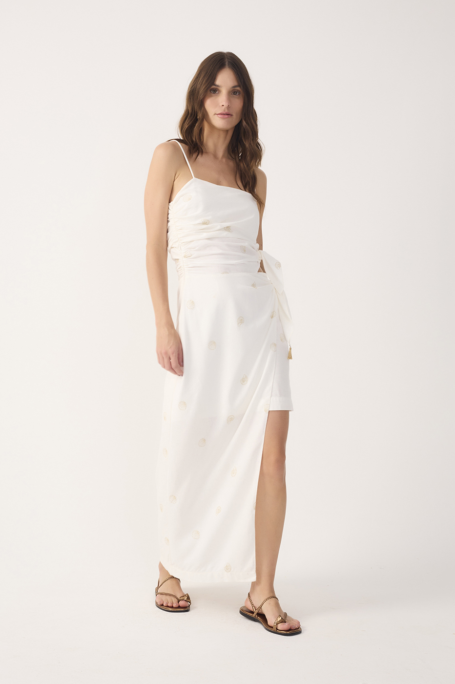 Off-White Shell Embroidered Midi Dress_2