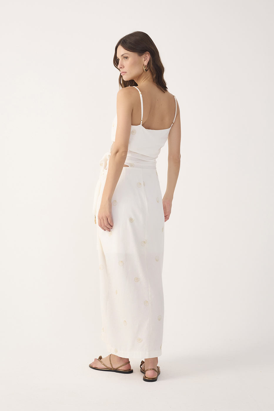 Off-White Shell Embroidered Midi Dress_6