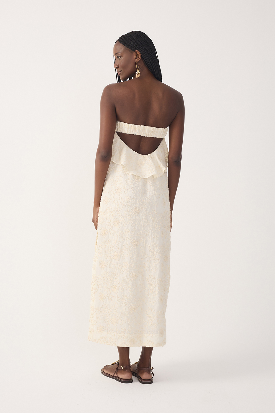 Off-White Embroidered Layered Maxi Dress_6